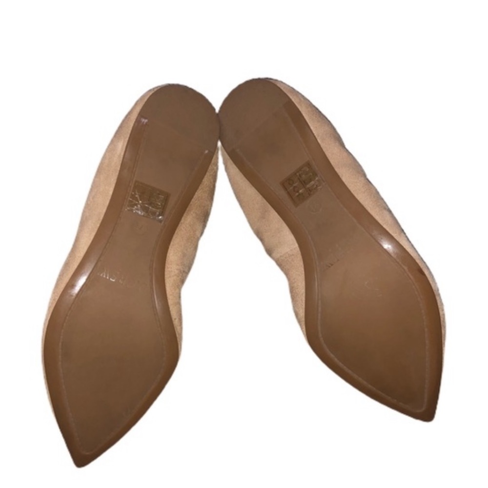 New J Crew Lottie Beige Suede Tassel Stretch Flats - Picture 7 of 8